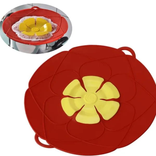 28 cm anti-overløb støvtæt spildprop silikone grydelåg køkken madlavningsredskaber rød Clearance