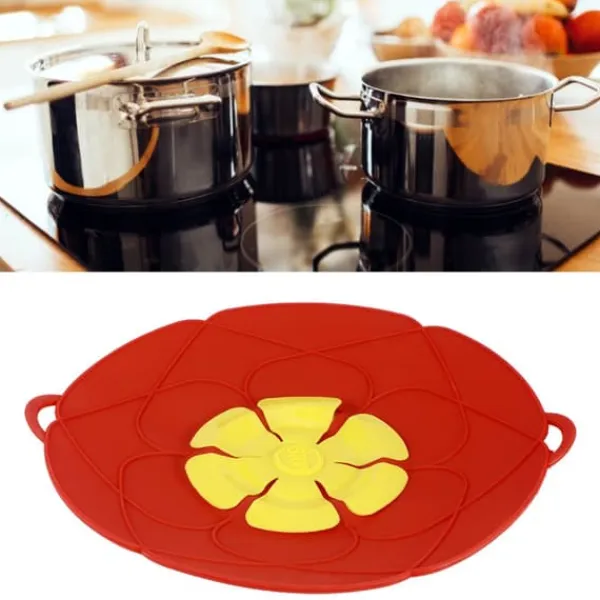 28 cm anti-overløb støvtæt spildprop silikone grydelåg køkken madlavningsredskaber rød Clearance