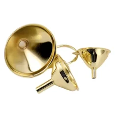 3 dele guld rustfrit stål tragtsæt køkkenolie flydende metal til konservering køkkenredskaber Sale