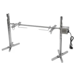 53" elektrisk BBQ-rotisseri-sæt, universal stegestativ, 88 lb (40 kg), automatisk 25 W drejemotor, højdejusterbar, blå Best