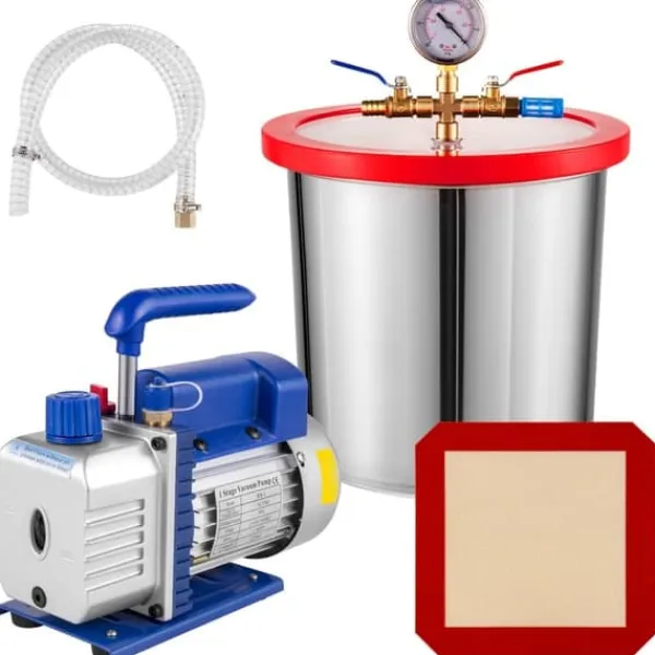 3 Gallon 12L Vakuumkammer Multifunktionspumpe 85L/Min 3CFM Stål Vakuumpumpe til Effektivt Undervakuum Hot