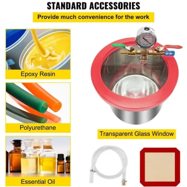 3 Gallon 12L Vakuumkammer Multifunktionspumpe 85L/Min 3CFM Stål Vakuumpumpe til Effektivt Undervakuum Hot