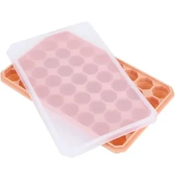 40 gitter silikone isterningbakkeform gør-det-selv ismaskine med aftageligt låg køkkentilbehør orange Best