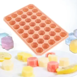 40 gitter silikone isterningbakkeform gør-det-selv ismaskine med aftageligt låg køkkentilbehør orange Best