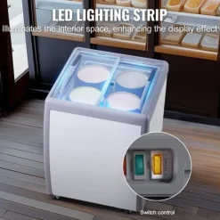 158 L Kommerciel Gelato Dyppefryseskab, Is-udstillingsskab, Hurtig Køling, Energi Effektiv, Digital Temperaturkontrol Best