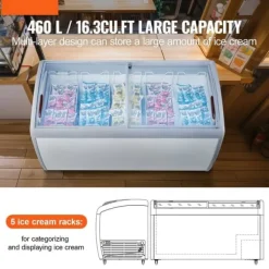 Frysere>460 L Kommerciel Isdisplayskab, Gelato Dyppefryser, Energioptimeret, Digitale Kontroller, Effektiv Kold Opbevaring