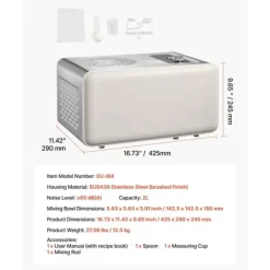 2 liters automatisk ismaskine, indbygget kompressor, uden forfrysning funktion Hot