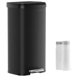 68 liters metal køkkenaffaldsbeholder med sort låg Sale