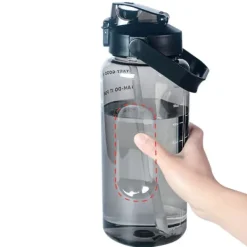 2 liters motivationsflaske med skema & tidspunkter - Sort Online