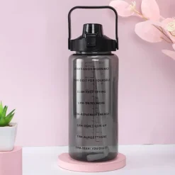 2 liters motivationsflaske med skema & tidspunkter - Sort Online