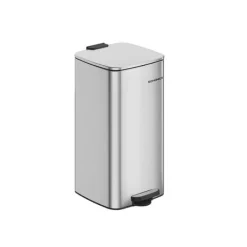 30 liters stål skraldespand metallisk sølv New