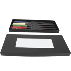 5 par træ spisepinde sæt smukke trykte service spidse hoved sushi spisepinde til hjemmet Clearance