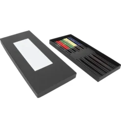 5 par træ spisepinde sæt smukke trykte service spidse hoved sushi spisepinde til hjemmet Clearance