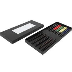 5 par træ spisepinde sæt smukke trykte service spidse hoved sushi spisepinde til hjemmet Clearance