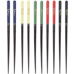 5 par træ spisepinde sæt smukke trykte service spidse hoved sushi spisepinde til hjemmet Clearance