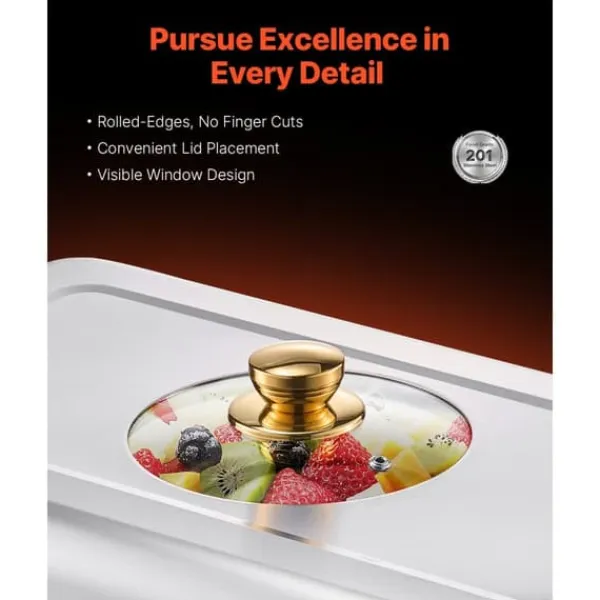 4 Qt 2 Pak Rektangel Chafing Dish Sæt, Halvstørrelse Pan, Rustfrit Stål Buffet Sæt