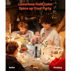 5 Qt 4 Pakke Rund Chafing Fad Buffet Sæt, Fuld Størrelse Pan, Rustfrit Stål, Slidstærk og Æstetisk Outlet