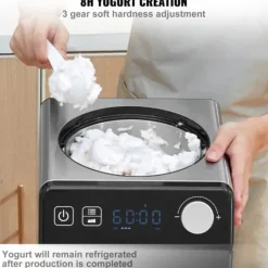 2 Quart Automatisk Ismaskine - Elektrisk Yoghurt og Gelato - Sort Hot