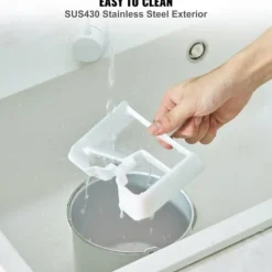 2 Quart Automatisk Ismaskine til Yoghurt & Gelato, Elektrisk, Sølvfinish Hot