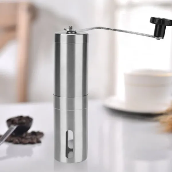 304 rustfrit stål bærbar manuel kaffekværn mølle håndkaffemaskine til husholdningsbrug Sale