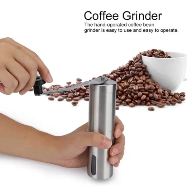 304 rustfrit stål bærbar manuel kaffekværn mølle håndkaffemaskine til husholdningsbrug Sale
