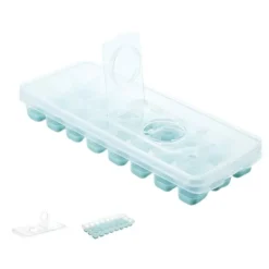 Isforme>24 rutnät iskubbricka med lock täckta iskubbrickor Inget spill Ice Cube Box Silikon Ice Cube Maker bricka