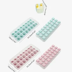 Isforme>24 rutnät iskubbricka med lock täckta iskubbrickor Inget spill Ice Cube Box Silikon Ice Cube Maker bricka