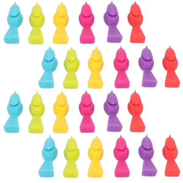 Flaskepropper>4 set vinkoppsetiketter Silikon Återanvändbar fågelform Dricksglasidentifieringsmarkörer för barfester