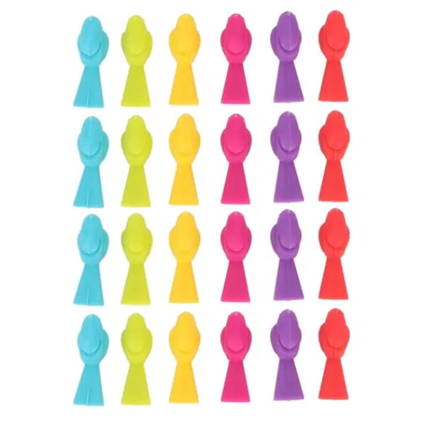 Flaskepropper>4 set vinkoppsetiketter Silikon Återanvändbar fågelform Dricksglasidentifieringsmarkörer för barfester