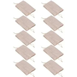 10 st bomullslinnepåse Liten förvaringsväska med dragsko 9 X 6,7 tum Återanvändbar förvaringspåse för brödblommor