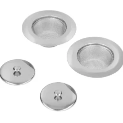 2 st Diskbänkssil Rostfritt stål Rostfritt diskbänkstoppfilter med lock för diskbänksavlopp