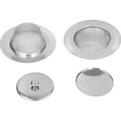 2 st Diskbänkssil Rostfritt stål Rostfritt diskbänkstoppfilter med lock för diskbänksavlopp