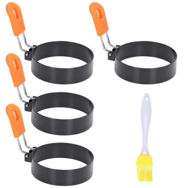 4 st äggformar Enkel urformning Bra värmeisolering Säker ofarlig cirkel äggkokare med borste Online