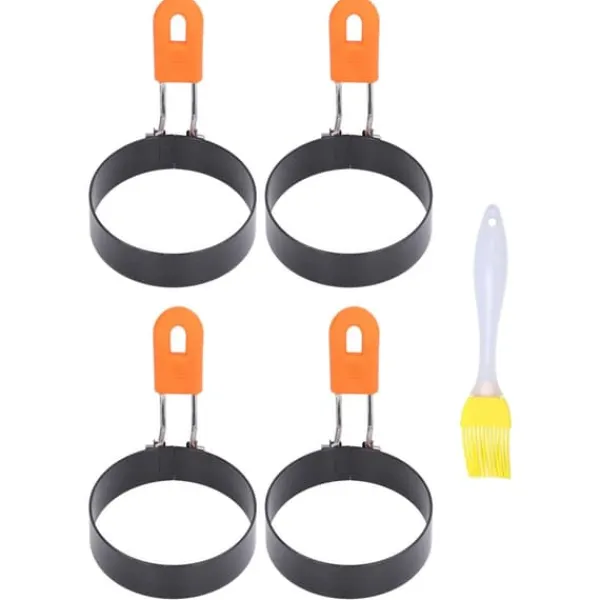 4 st äggformar Enkel urformning Bra värmeisolering Säker ofarlig cirkel äggkokare med borste Online