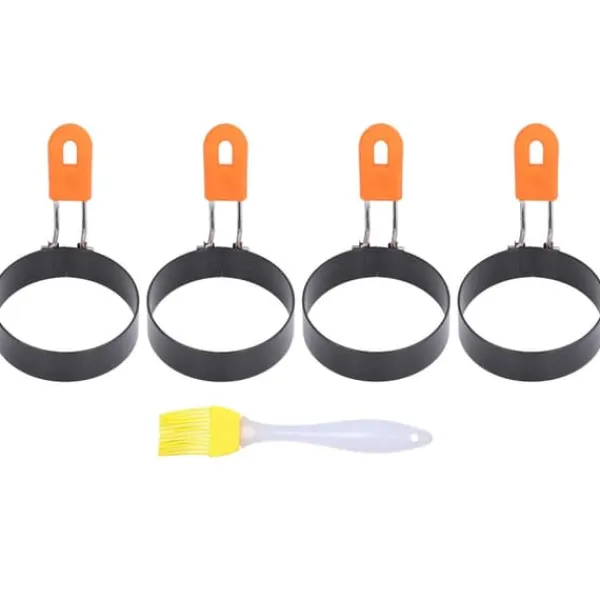 4 st äggformar Enkel urformning Bra värmeisolering Säker ofarlig cirkel äggkokare med borste Online