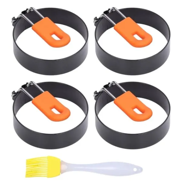 4 st äggformar Enkel urformning Bra värmeisolering Säker ofarlig cirkel äggkokare med borste Online