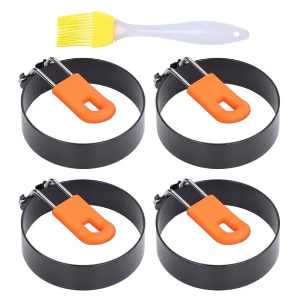 4 st äggformar Enkel urformning Bra värmeisolering Säker ofarlig cirkel äggkokare med borste Online