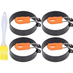 4 st äggformar Enkel urformning Bra värmeisolering Säker ofarlig cirkel äggkokare med borste Online