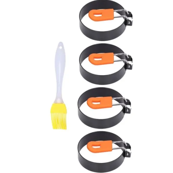 4 st äggformar Enkel urformning Bra värmeisolering Säker ofarlig cirkel äggkokare med borste Online