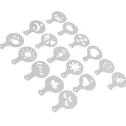 Mad- & Drikkeskabeloner>16 ST Kaffeschabloner Multipurpose tårtdekorationsschabloner för DIY Kaffekaka Fondant Choklad Cappuccino