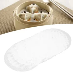 10 st Silikon Steamer Mesh Mat Förhindrar Stick Återanvändbara Klippbara Silikon Steamer Liners för Kök Restaurang 22cm/8.7in Sale