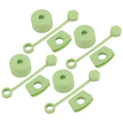 4 sæt silikone-spildsikker prop-sæt Tumler-tilbehør inklusive strådæksel-hætte Firkantet lækageprop Rund låg prop-prop Grøn Hot