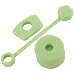 4 sæt silikone-spildsikker prop-sæt Tumler-tilbehør inklusive strådæksel-hætte Firkantet lækageprop Rund låg prop-prop Grøn Hot