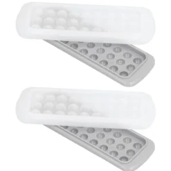 2 stk. 27 gitre 2 lags iskugleform DIY Rund isterningemaskinebakke med låg til køkkenbar Outlet