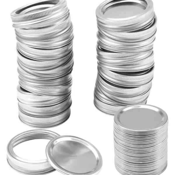 3 stk. 86 mm metallåg med ringe, brede låg til dåsebeholdere til fester og hjemmet Sale