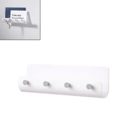 1 stk. ABS nøgleophængsholder væghængt opbevaringskroge gør-det-selv-organisator 4 kroge opbevaringshylde ophængningskroge Clearance