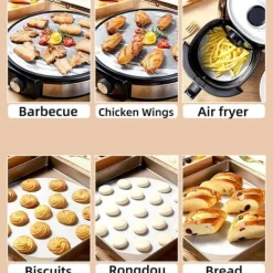 100 stk/30 cm non-stick engangs luftfrituregryde til madlavning New