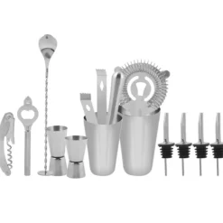 14 stk. cocktailshaker i rustfrit stål, mixer, drikker, drikkeværktøj, gave til bar (600,450 ml)