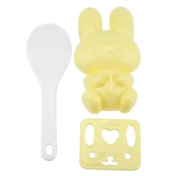 3 stk. fødevaregodkendt PP tegneseriekaninmodel sushirisform gør-det-selv håndværk onigiri lave værktøj (gul) Clearance