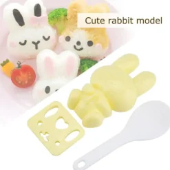 3 stk. fødevaregodkendt PP tegneseriekaninmodel sushirisform gør-det-selv håndværk onigiri lave værktøj (gul) Clearance